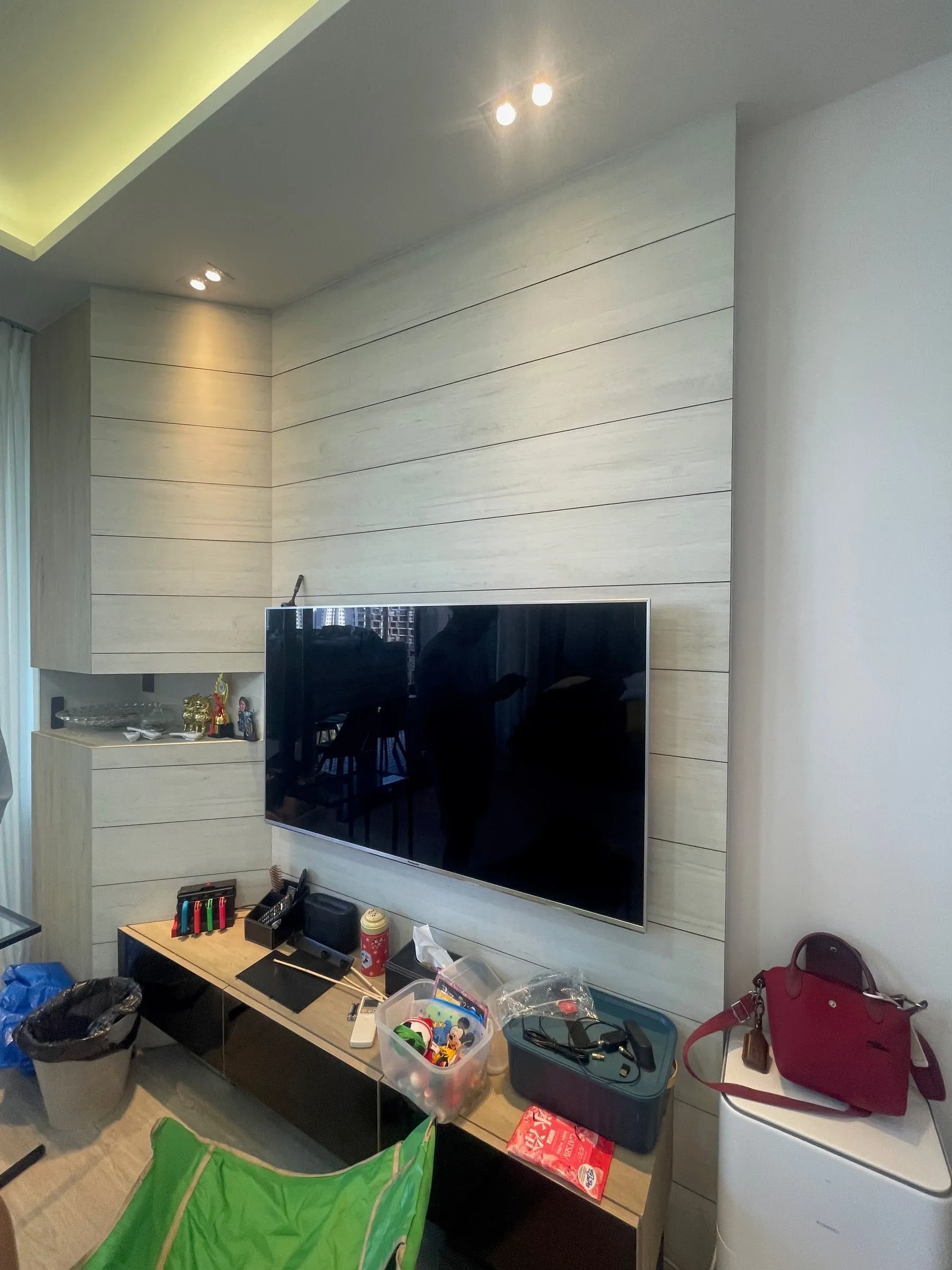 Before: TV feature wall · The Amore